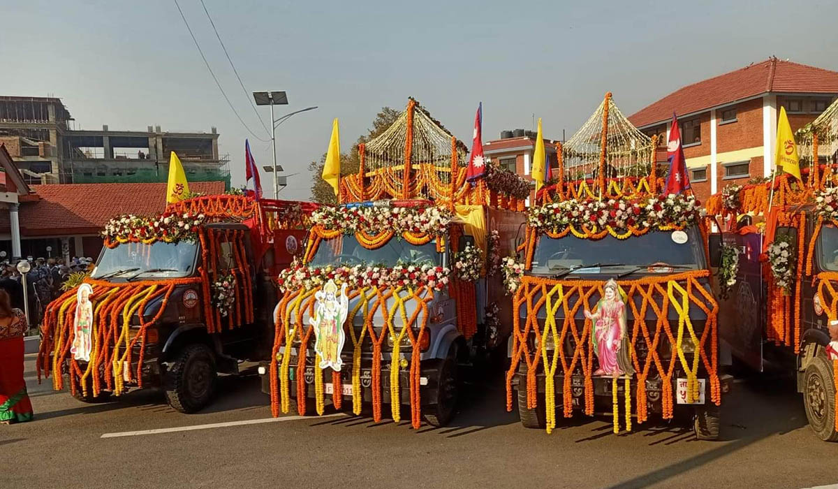 राम-सीताको मूर्ति देवघाटबाट माडी लगिँदै, आज १२ बजे मन्दिरमा राखिने